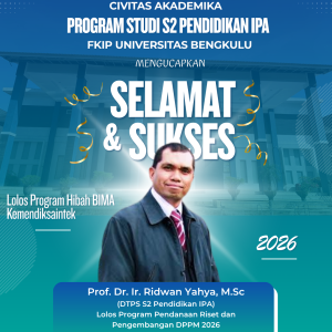 Prof. Dr. Ir. Ridwan Yahya, M.Sc Lolos Pendanaan Riset dan Pengembangan DPPM Kemdiktisaintek Tahun 2026