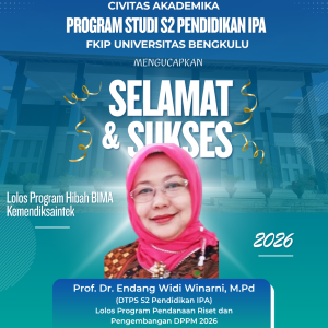 Dosen S2 Pendidikan IPA UNIB Raih Pendanaan Riset dan Pengembangan DPPM Kemdiktisaintek Tahun 2026 pada Skema Penelitian Tesis Magister