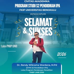 Dosen S2 Pendidikan IPA UNIB Lolos Pendanaan Penelitian PNBP UNIB Tahun 2026 pada Skema Penelitian Kerja Sama Luar Negeri